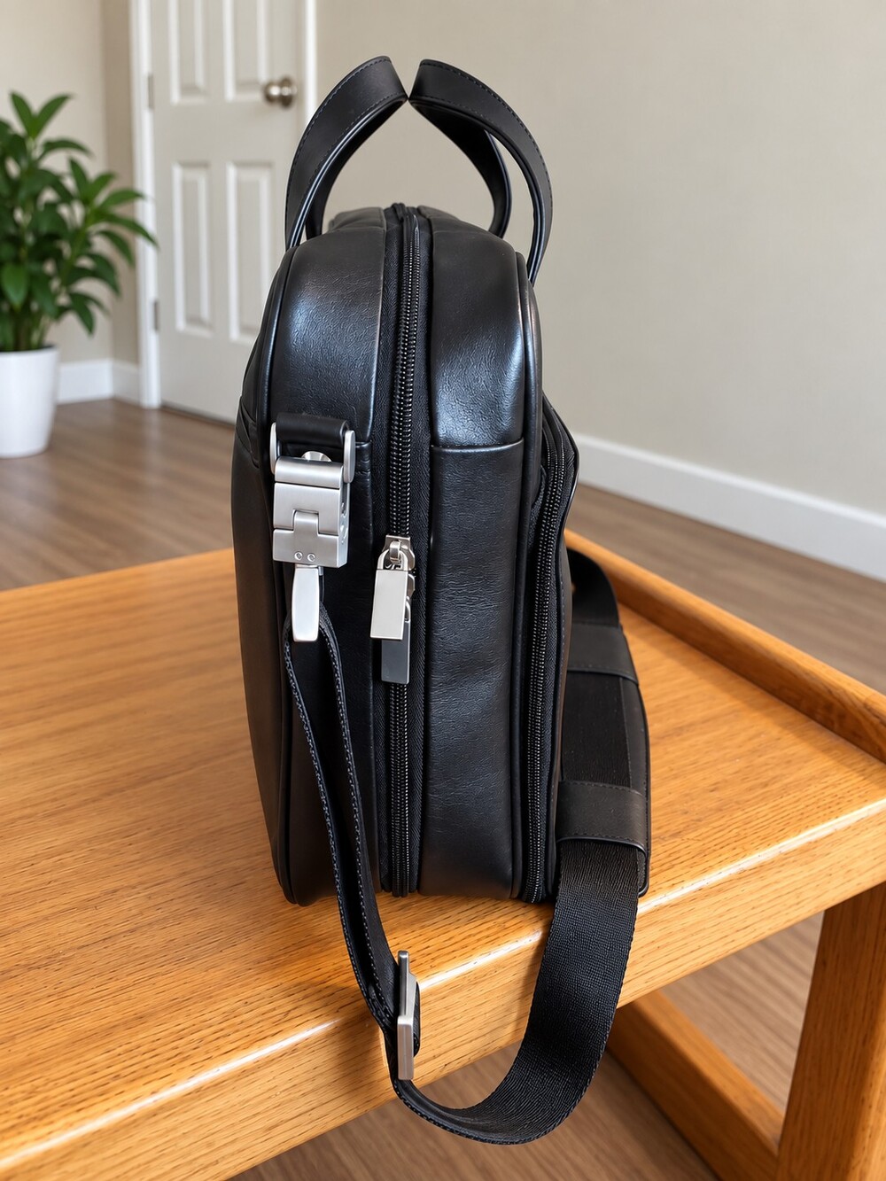 RARE•Porsche Design P'2700 Corporate Commuter Bag Black Leather Laptop/briefcase - Picture 10 of 16